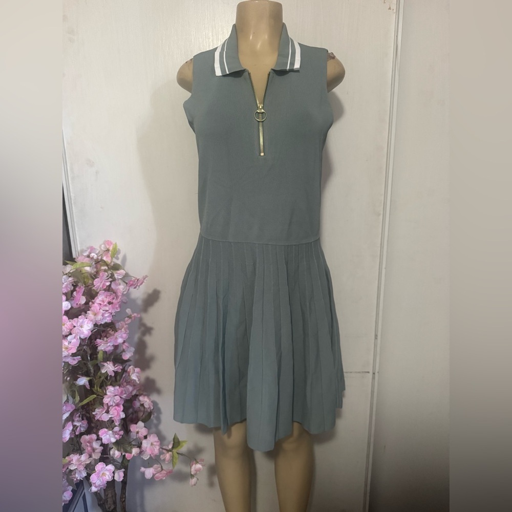 Women’s Tennis Tank Dress with Pleated Skirt